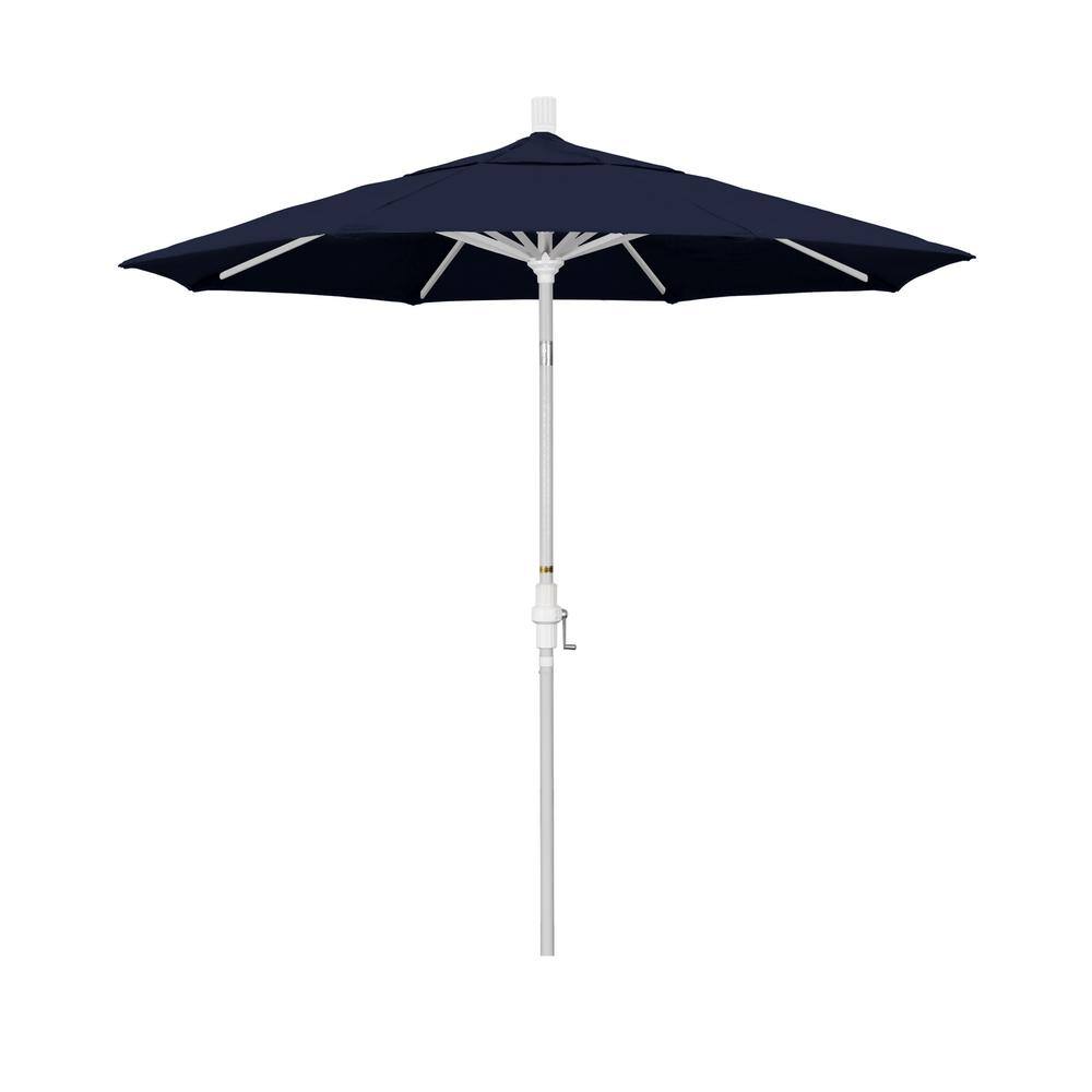 7.5 ft. Matted White Aluminum Market Patio Umbrella Collar Tilt Crank Lift in Navy Blue Olefin price history on PriceWatchPro