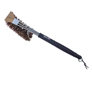 Stainless Steel BBQ Grill Brush with Scraper, Bristle Free, 18