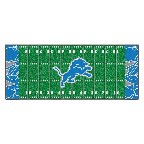 FANMATS Detroit Lions Football Patterned XFIT Design 2.5 ft. x 6 ft. Field Runner Area Rug