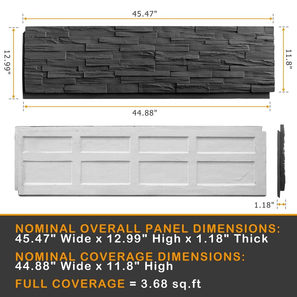 Gray Faux Stone 3D Decorative Wall Panel