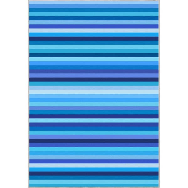 Crayola Stripe Blue 5 ft. x 7 ft. Area Rug