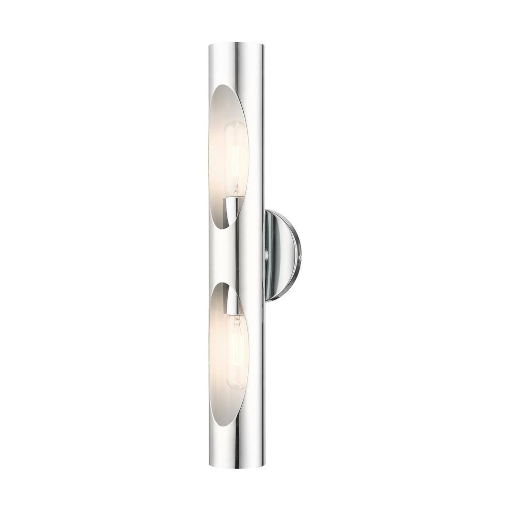Novato Polished Chrome Dimmable 2-Light ADA Wall Sconce