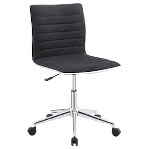 Chryses Faux Leather Adjustable Height Office Chair in Black and Chrome