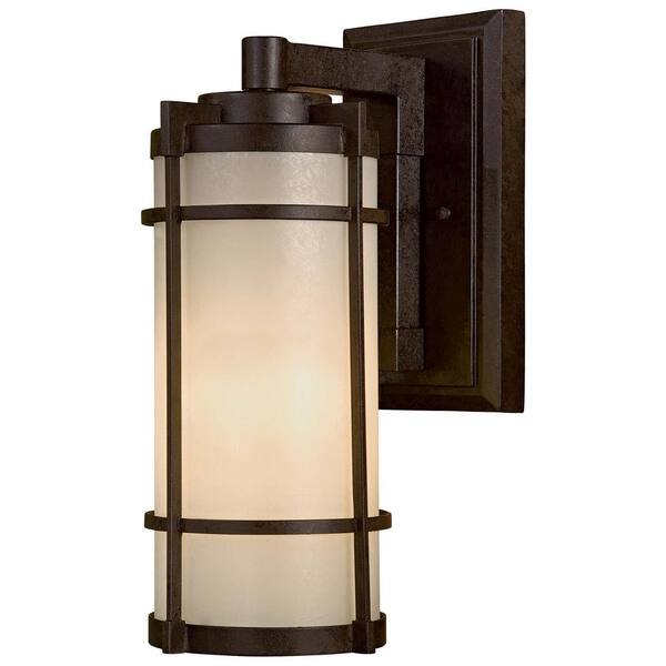 the great outdoors by Minka Lavery Andrita Court 1-Light Textured French Bronze Outdoor Wall Lantern Sconce
