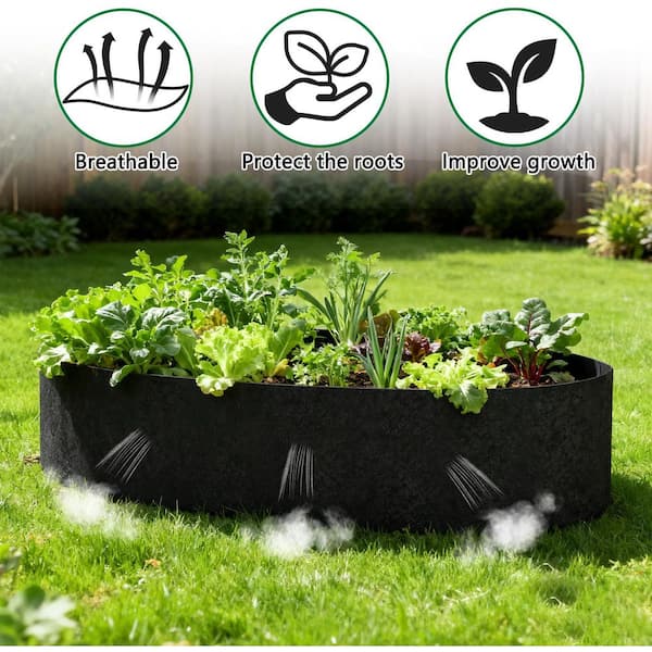 Oval 4 ft L x 2 ft W x 1 ft H 12 qts Breathable Non-Woven Garden Oval 4 ft L x 2 ft W x 1 ft H 12 qts Breathable Non-Woven Garden