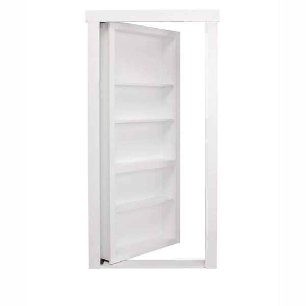 The Murphy Door 32 in. x 80 in. Flush Mount Assembled Paint Grade MDF White Painted Universal Solid Core Interior Bookcase Door
