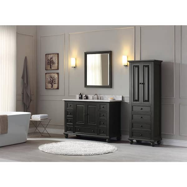 Thompson 24 in. W x 68 in. H x 16 in. D Bathroom Linen Storage Cabinet in Charcoal Glaze Thompson 24 in. W x 68 in. H x 16 in. D Bathroom Linen Storage Cabinet in Charcoal Glaze