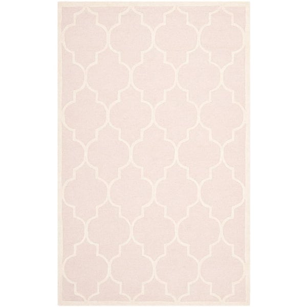 SAFAVIEH Cambridge Light Pink/Ivory 5 ft. x 8 ft. Border Geometric Trellis Area Rug