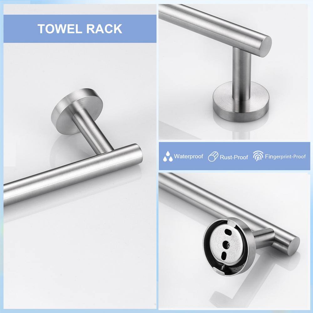 Brushed Nickel 3-Piece Stainless Steel Bathroom Hardware Set