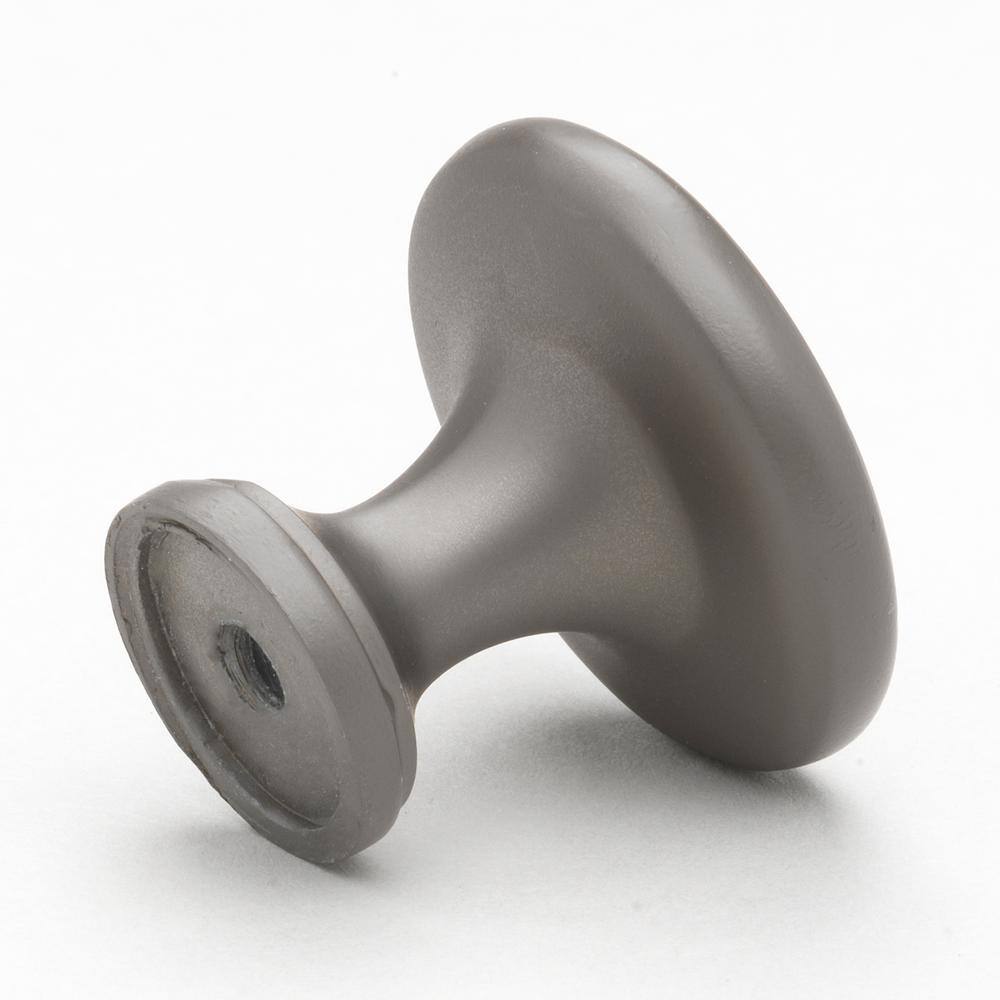 Graphite Gray Round Zinc Alloy Cabinet Knob with Satin Finish