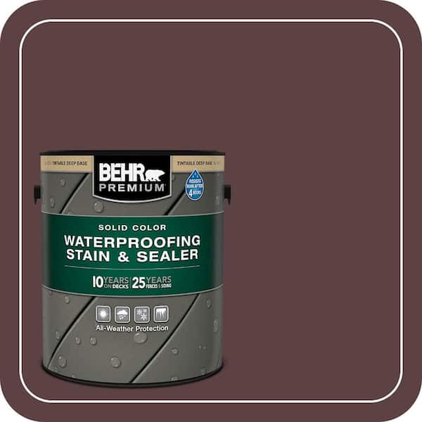 1 gal. #SC-106 Bordeaux Solid Color Waterproofing Exterior Wood Stain and Sealer