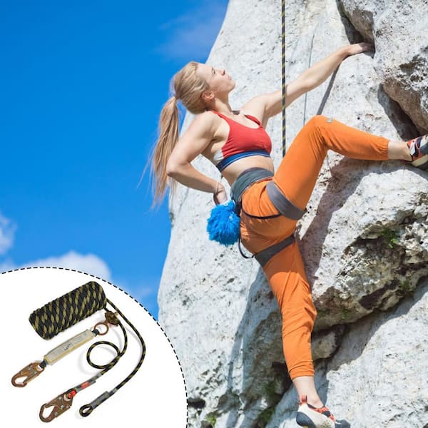 Vertical Lifeline Assembly, 50 ft. Fall Protection Rope with 30 KN Breaking Tension, Polyester Roofing Rope