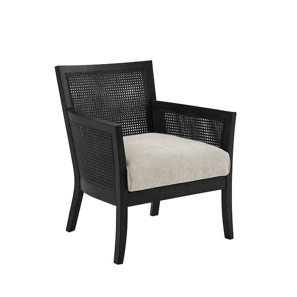 28 in. Blaine Black Fabric Arm Chair