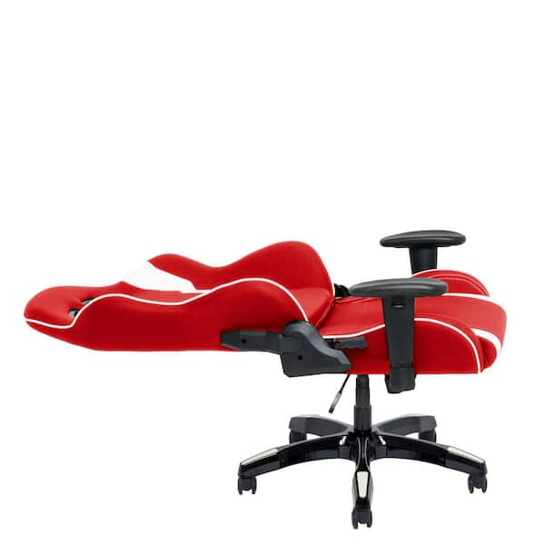 CORLIVING Red and White High Back Ergonomic Office Gaming Chair