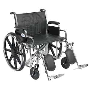 Sentra EC Heavy Duty Wheelchair with Desk Arms, Elevating Leg Rests and 24 in. Seat