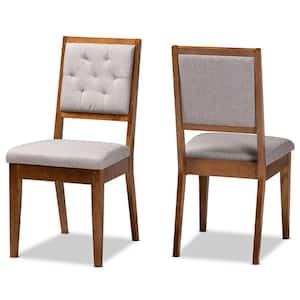 Gideon Grey and Walnut Brown Dining Chair (Set of 2)
