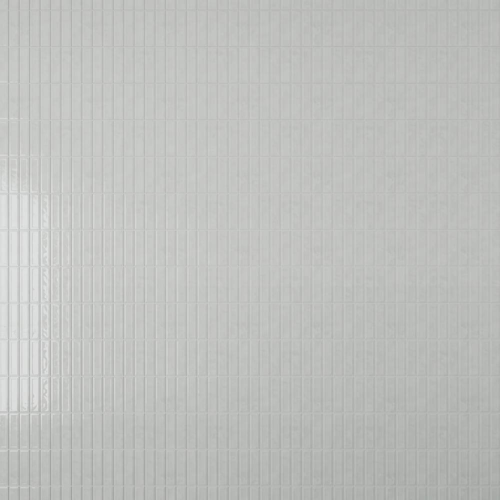 Lineas 8"x 8" White Glossy Ceramic Wall Tile