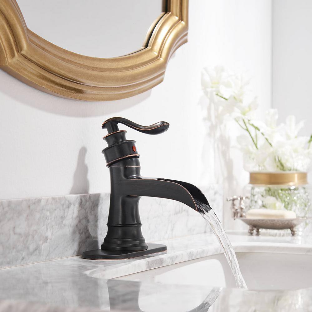Oil Rubbed Bronze Single Handle Bathroom Faucet with Drain Kit