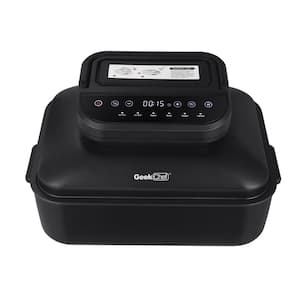 7 in 1 Smokeless Electric Indoor Grill with Air Fry, Bake, Portable 2 in. 1 Indoor Tabletop Grill and Griddle, 6-Serving