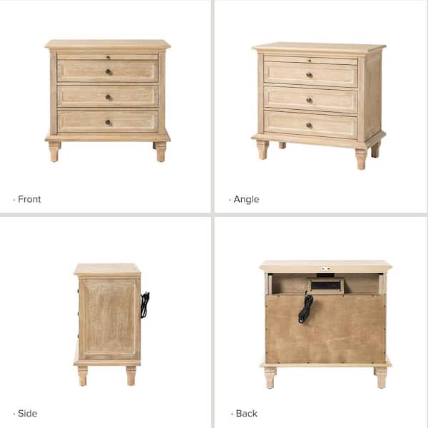 家具 yuzuki JAYDEN CREATION Julia White 27 in. H Traditional 3-Drawer