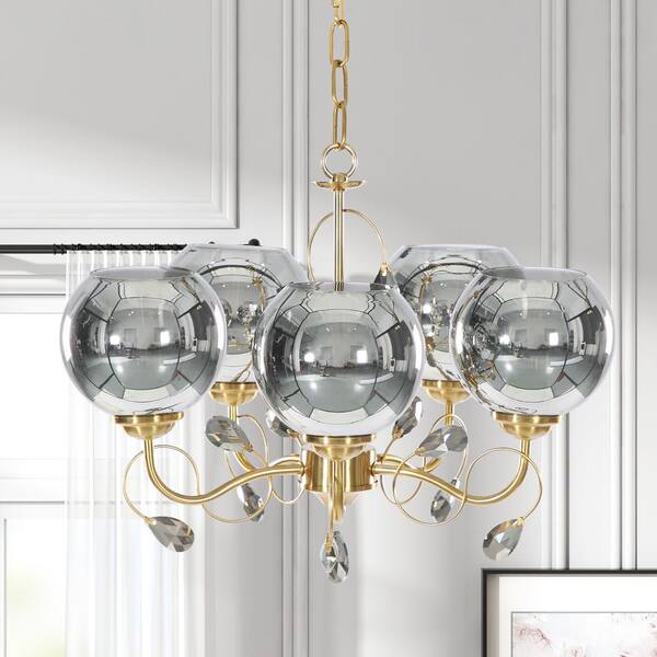 chrome and gold chandelier