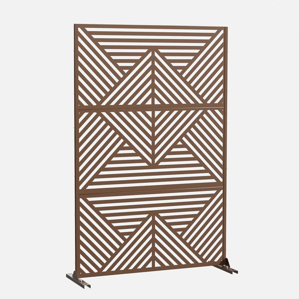 Outdoor Privacy Fence 47 in. L x 16 in. W x 72 in. H Brown Galvanized Steel Garden Privacy Screen price history on PriceWatchPro