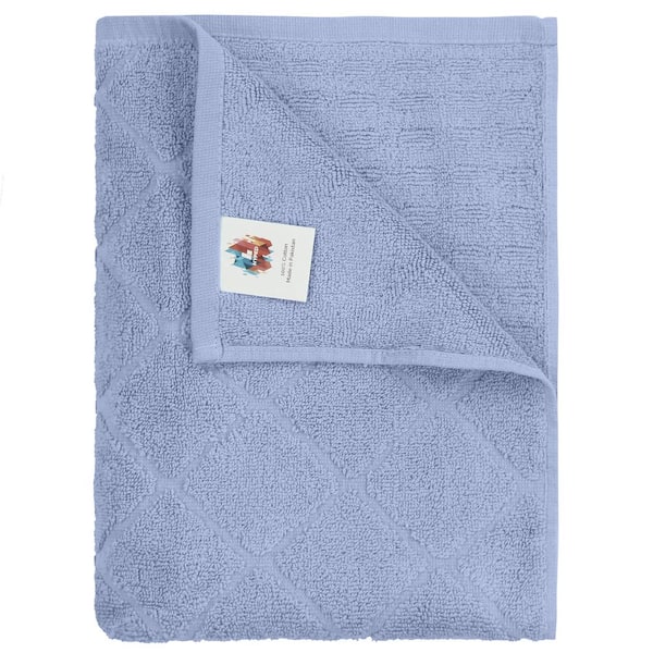 6-Piece White Chevron Patterned Deluxe Plush Cotton Bath Towel Set  875205SIA - The Home Depot