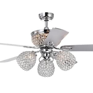 Jasper 52 in. Indoor Chrome Remote Controlled Ceiling Fan with Light Kit
