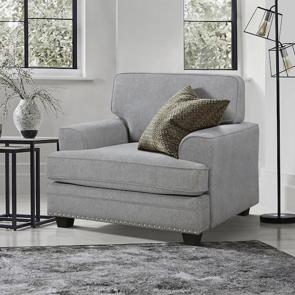 Lazzara Midwood Gray Chenille Armchair