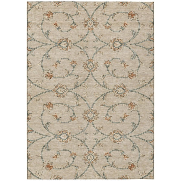 Chantille Machine Washable Indoor/Outdoor Abstract ACN3079 Flax 10 ft. x 14 ft. Area Rug