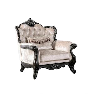 Raya Black Fabric Arm Chair With Wingback