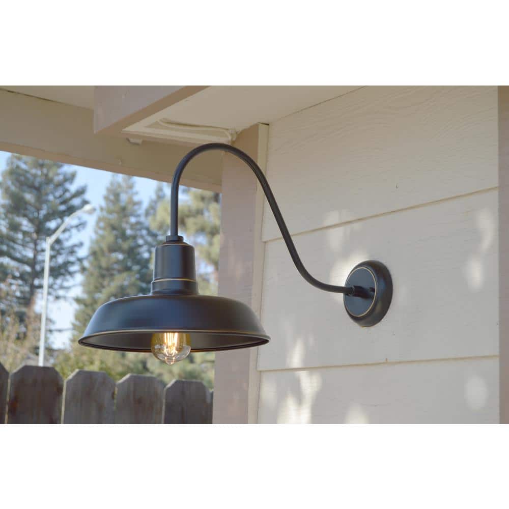 Logan 22" Bronze and Black Dimmable Wall Sconce