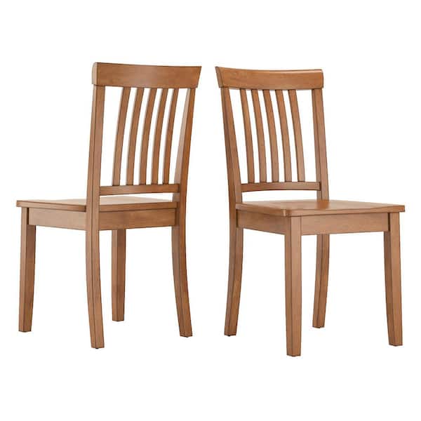 Oakl Mission Back Wood Dining Chairs (Set of 2)