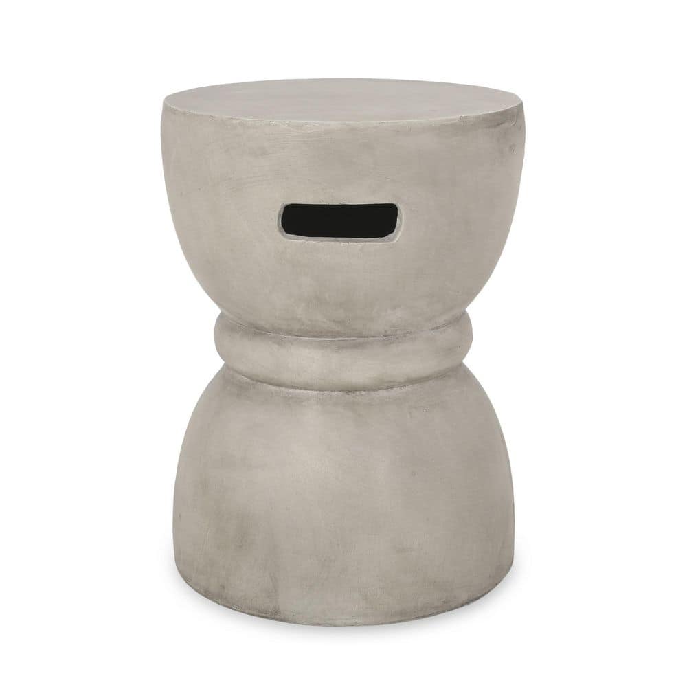 Modern Lightweight Concrete Side Table - Hourglass Design, 13.5 in. W x 13.