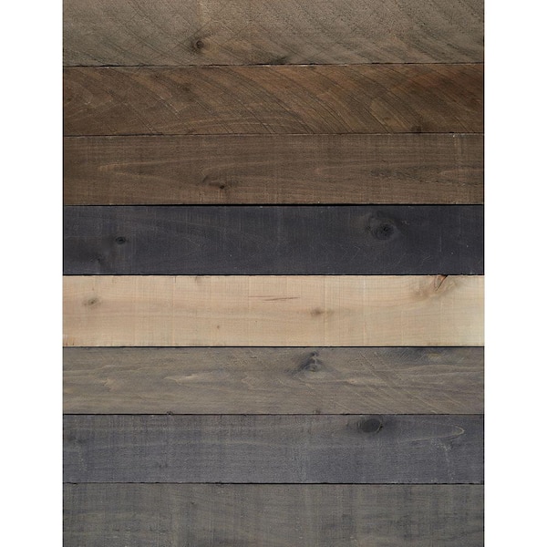 Unbranded 1/2 in. x 4 in. x 4 ft. Weathered Hardwood Board (8-Piece) (Actual: 3/8 in. x 3-7/8 in. x 4 ft.)