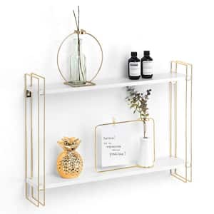 24.3 in. W x 3.85 in. D 2 Tier Wall Mount Shelves for Modern Wall Decor, Display and Storage Decorative Wall Shelf