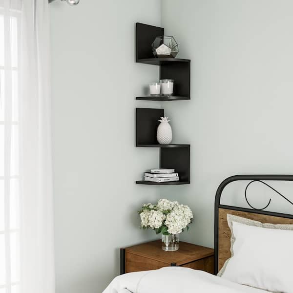 Decorative Floating Corner Wall Shelves, Bedroom Wall Shelves Home Depot