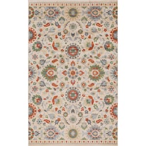 Gulistan Ivory 8 ft. x 10 ft. Vintage Botanical Polypropylene Area Rug