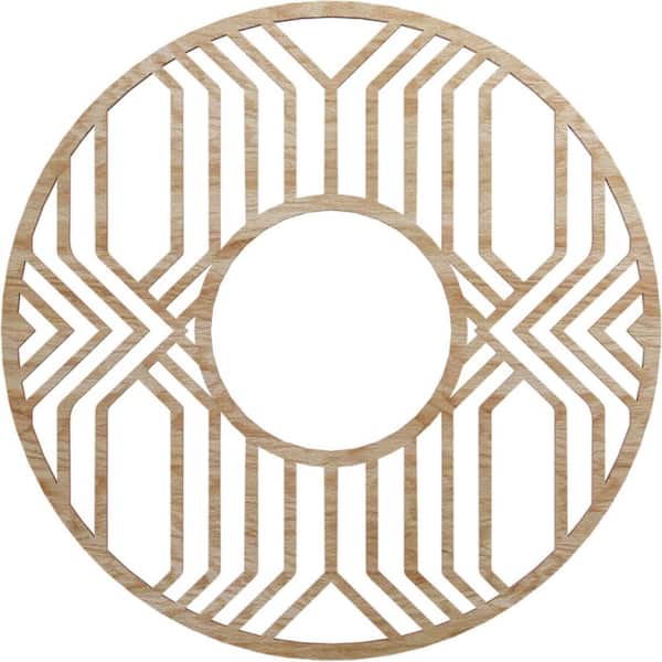 Ekena Millwork 20 in. x 20 in. x 1/4 in. Empire Wood Fretwork Pierced Ceiling Medallion, Red Oak
