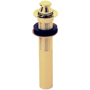 Lift-and-Turn Lavatory Drain without Overflow Holes in Polished Brass