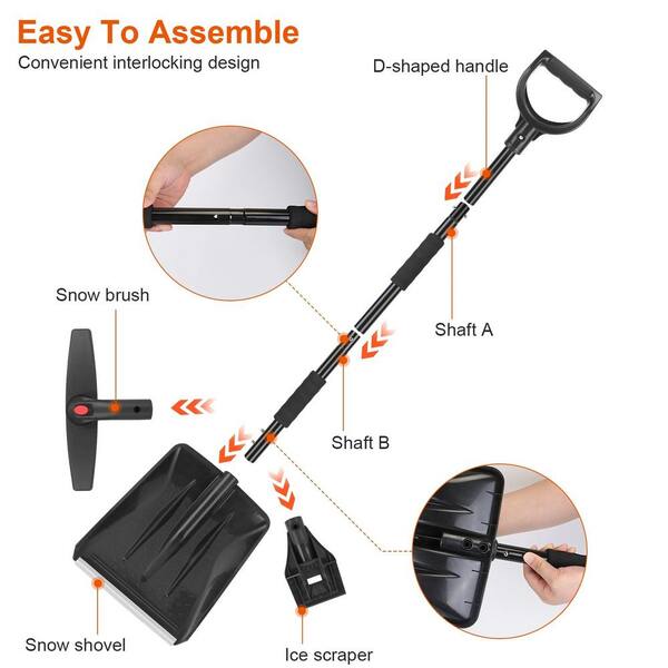 Sutekus Snow Brush Kit Includes Snow Shovel, Ice Scraper, Snow