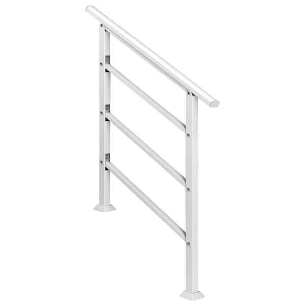 38.3 in. H x 37.8 in. W White Iron Stair Railing Kit