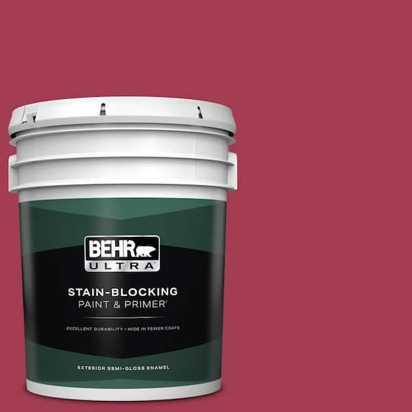 BEHR ULTRA 5 gal. #S-G-120 Strawberry Daiquiri Semi-Gloss Enamel Exterior Paint & Primer