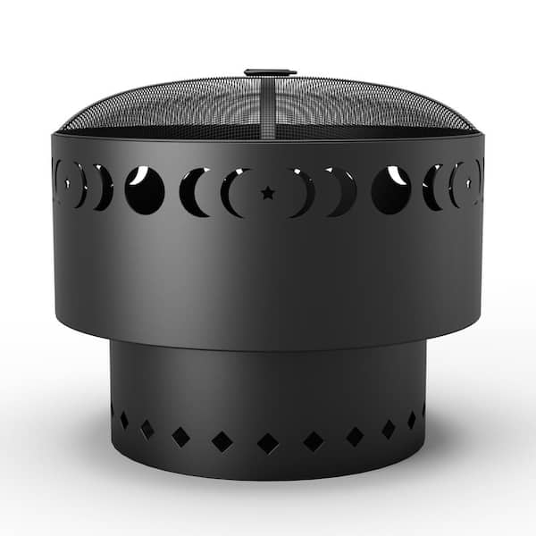 Unbranded 23 in. Dia Moon Phase Outdoor Wood Burning Fire Stove with Cover