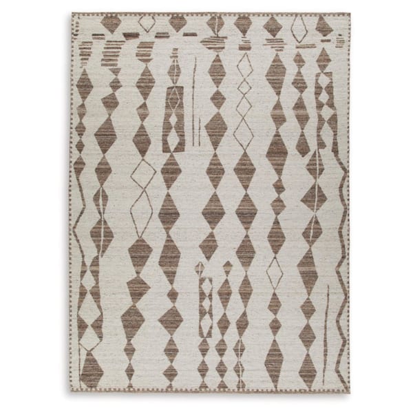 Brettler 10 ft. ft. x  14 ft. Beige/Brown Geometric Area Rug