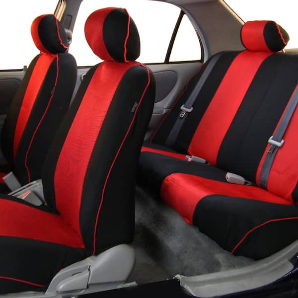 FH Group Galaxy13 Metallic Striped Deluxe Leatherette 47 in. x 23 in. x 1  in. Full Set Seat Covers DMPU013115RED - The Home Depot