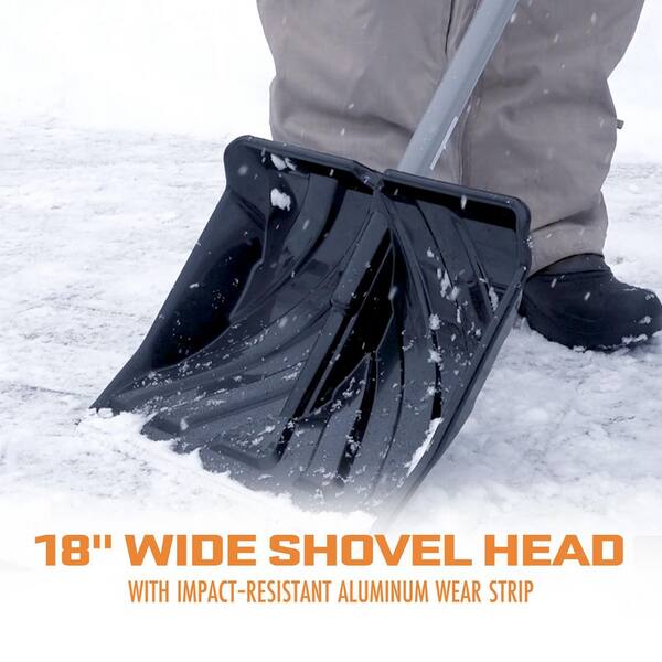 Ergieshovel 48 in. Steel Shaft Impact Resistant Snow Shovel with
