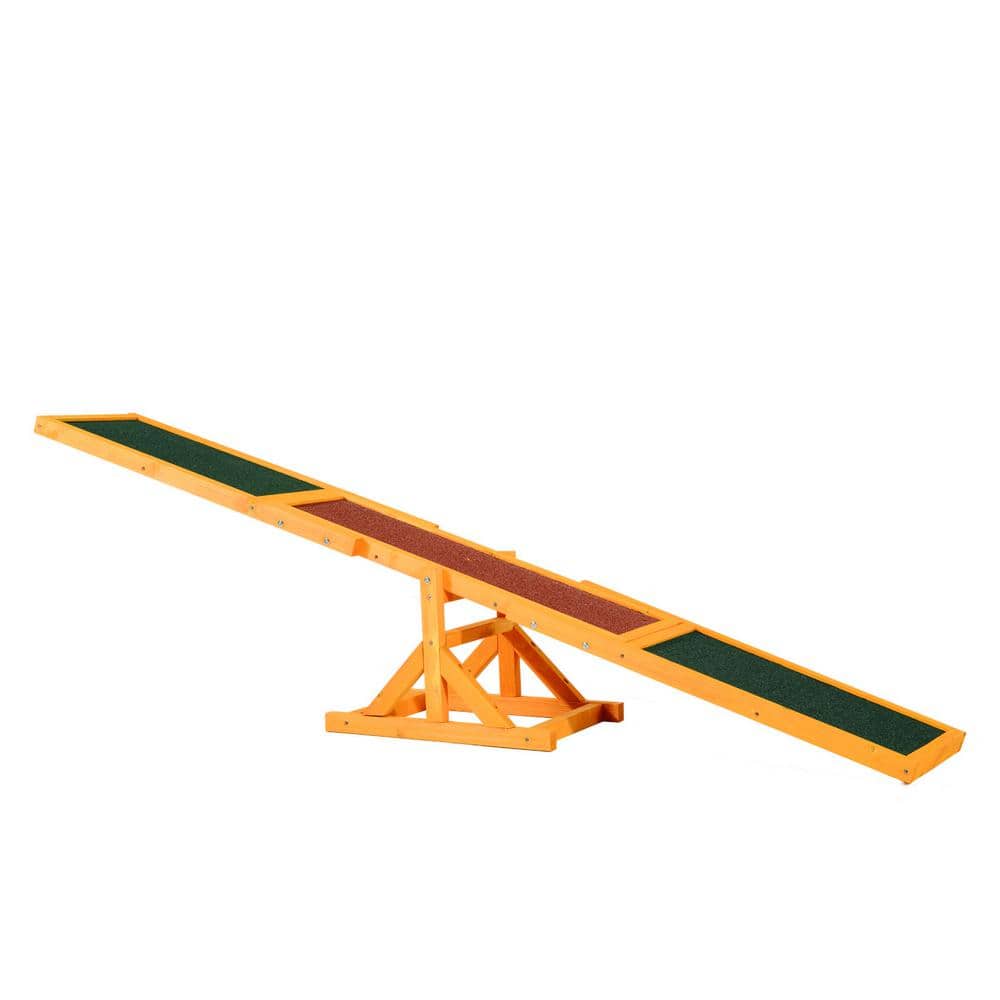 Natural Wooden Dog Agility Seesaw for Training and Exercise, Platform Equip