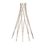 60 in. H Carbonized Skinless Peeled Willow Round Tepee Trellis