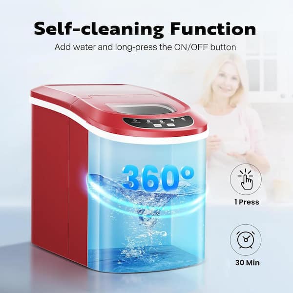 Vivo 2024 Home Portable Countertop Ice Maker- Red